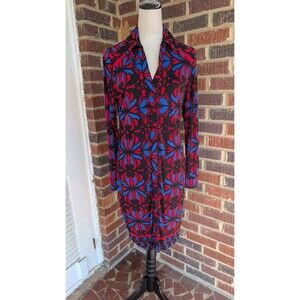 Cache Mod Graphic Print Jersey Dress-Long Sleeve -Sz Med